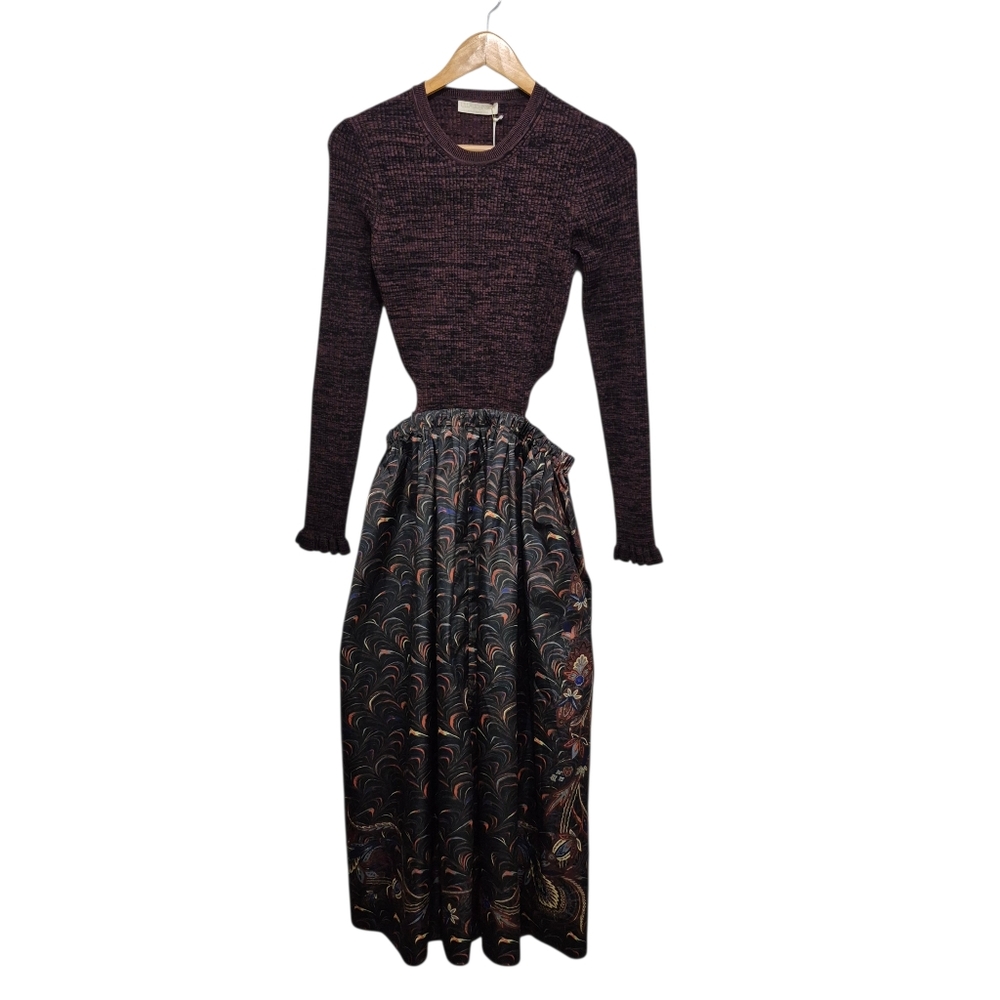 Ulla Johnson Obsidian Marcellina Dress Midi Sweaterknit Open Back SZ 8 Orig $825 - Picture 2 of 9